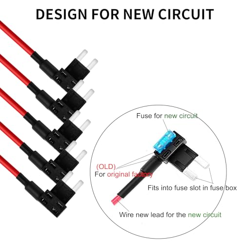 MuHize Mini ATM Fuse Tap Kit - 10 Pack Upgraded 12V Car RV Camper Add-a-Circuit Adapter, 15A and 40A Fuses for RV Camper Car Truck | Tool-Free Installation - Image 5