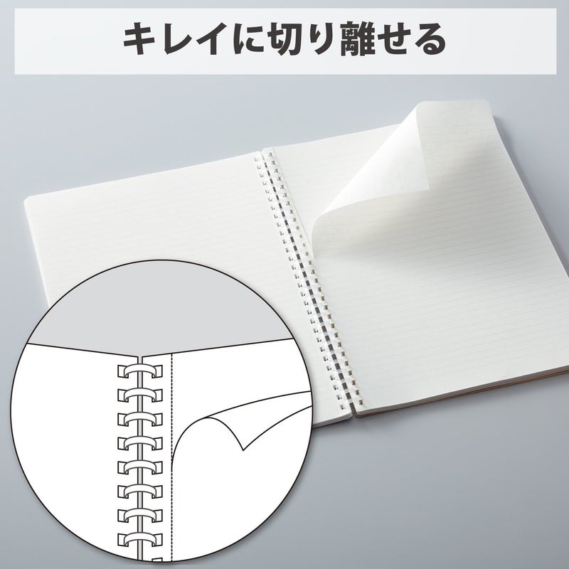 KOKUYO Spiral Lined Notebook, 10'' x 7'' Business Journal B5 Soft Ring Notebooks with 7 mm Ruled, 80 Perforated Sheets, Navy 1 Subject Notebook, Note Taking for Work. Japan Import (SU-SV608A-DB) - Image 4