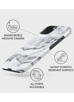 BURGA iPhone 15 Case, 2 Piece Hard Shell + TPU Silicone Interior, Shock Absorption, All Port Accessible, Raised Bezel For Screen & Camera Protection, Never Fading HQ Print,White Winter  - Image 3