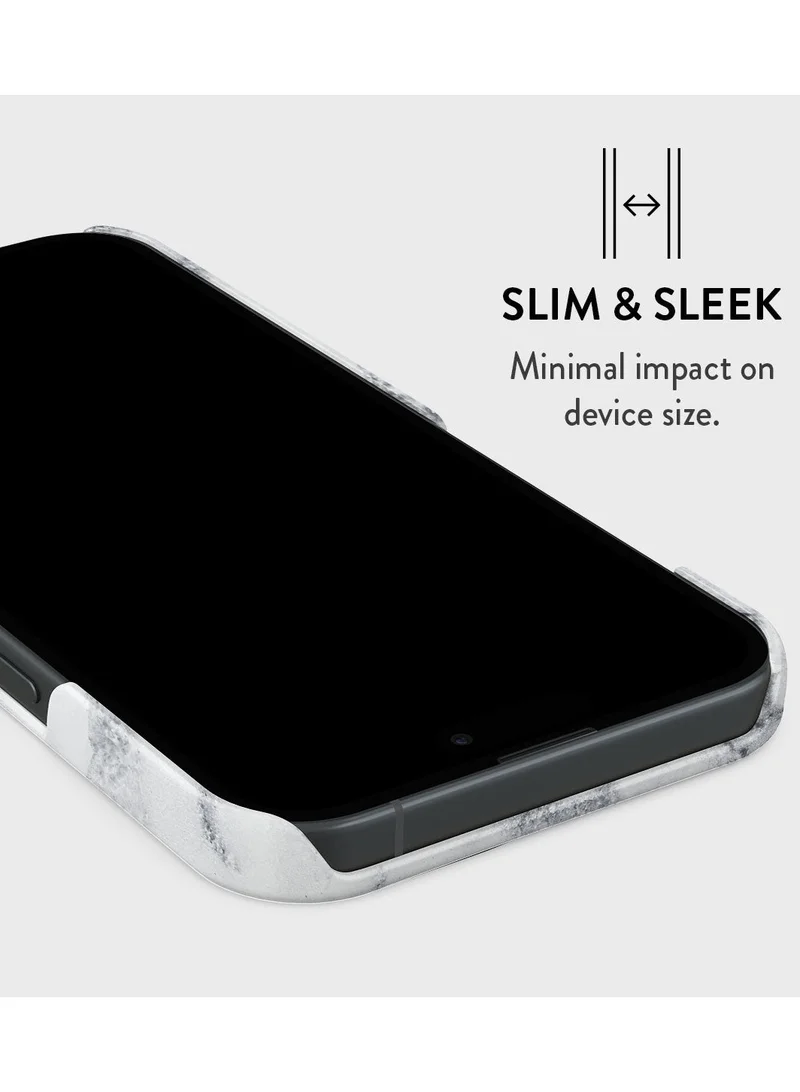 بورجا جراب iPhone 15، قطعتان من الغلاف الصلب + بطانة داخلية من السيليكون TPU، ممتص للصدمات، يمكن الوصول إلى جميع المنافذ، إطار مرتفع لحماية الشاشة والكاميرا، طباعة عالية الجودة لا تتلاشى أبدًا، أبيض شتوي