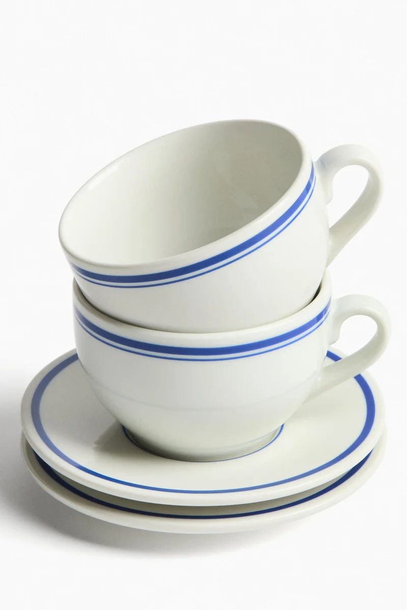 H&M 2-pack porcelain cups and saucers