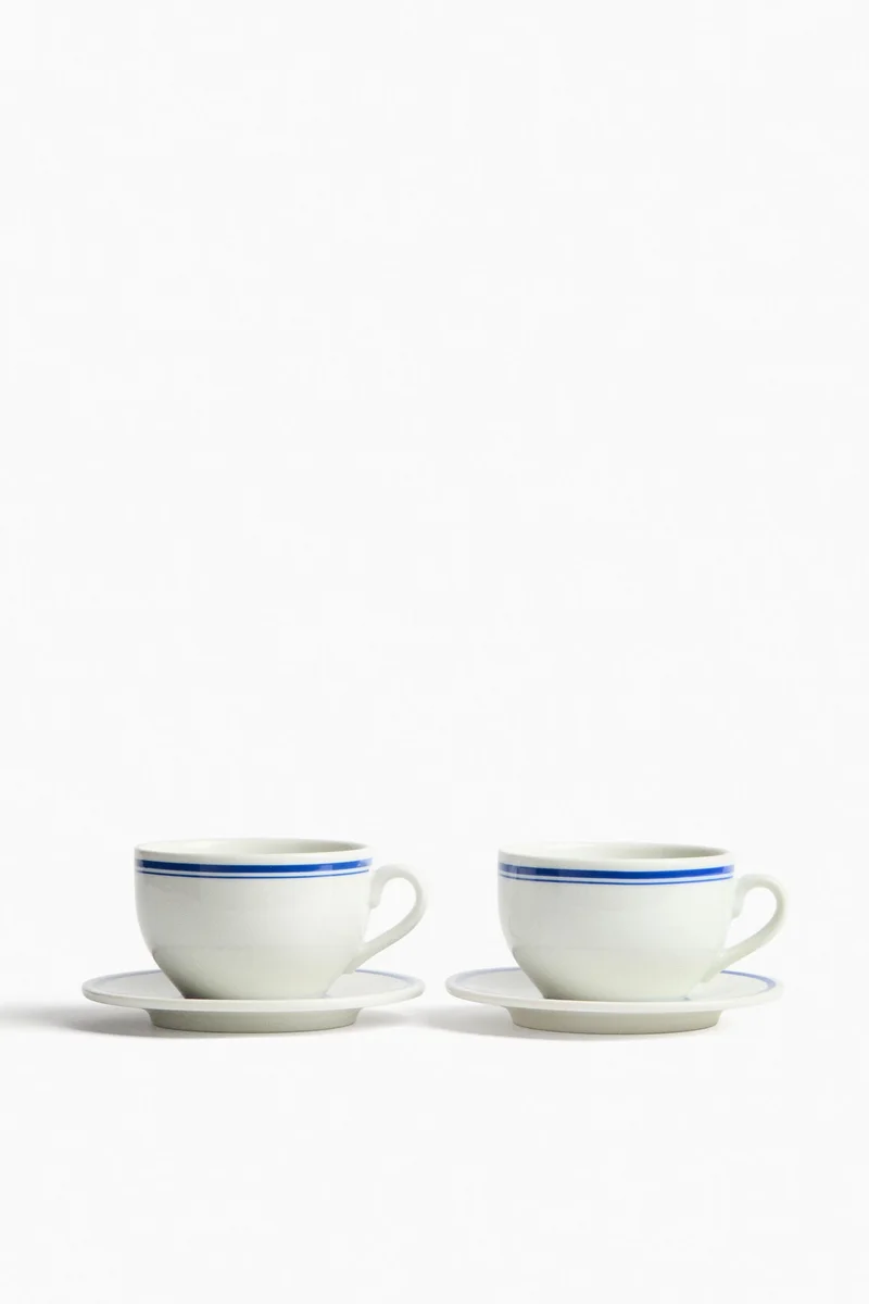 H&M 2-pack porcelain cups and saucers