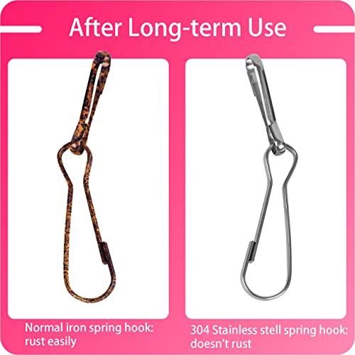 CHENJIN 100PCS 1Inch / 25mm 304 Stainless Steel Metal Spring Hooks Rust-Proof Lanyard Snap Clip Hooks for Key Chain, ID Card, DIY Spring Clip - Image 4