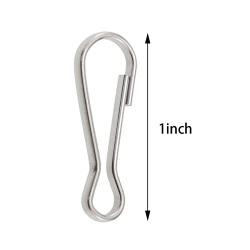 CHENJIN 100PCS 1Inch / 25mm 304 Stainless Steel Metal Spring Hooks Rust-Proof Lanyard Snap Clip Hooks for Key Chain, ID Card, DIY Spring Clip - Image 2