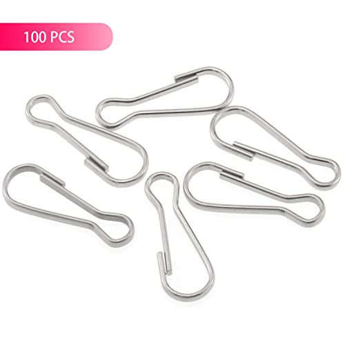 CHENJIN 100PCS 1Inch / 25mm 304 Stainless Steel Metal Spring Hooks Rust-Proof Lanyard Snap Clip Hooks for Key Chain, ID Card, DIY Spring Clip - Image 3