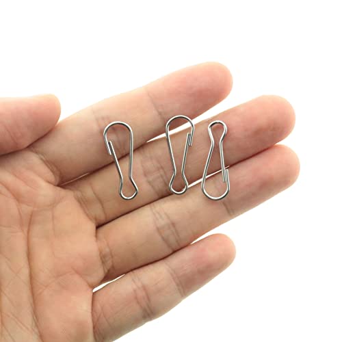 CHENJIN 100PCS 1Inch / 25mm 304 Stainless Steel Metal Spring Hooks Rust-Proof Lanyard Snap Clip Hooks for Key Chain, ID Card, DIY Spring Clip - Image 5