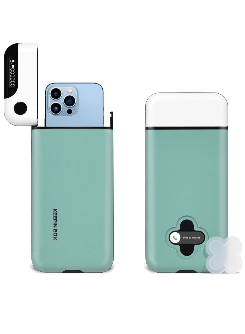 Y&D Cell Phone Lock Box With Timer Portable Time Lock Box For Iphone And Android Phone Help To Be Self-Discipline And Focus To Achieve Goals Prevent Phone Addiction Green - Image 1