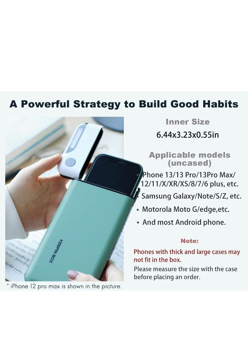 Y&D Cell Phone Lock Box With Timer Portable Time Lock Box For Iphone And Android Phone Help To Be Self-Discipline And Focus To Achieve Goals Prevent Phone Addiction Green - Image 2