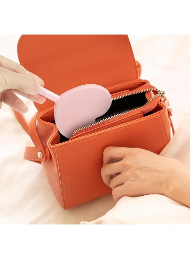 2 حزمة مرآة يدوية على شكل قلب، ميني ماكياج المرايا مع مقبض، مرآة يدوية مستحضرات التجميل السفر القابلة للتعليق، مرآة صغيرة قلب محمولة مدمجة، هدية على الطريق، للنساء الفتيات عيد الحب - Image 4