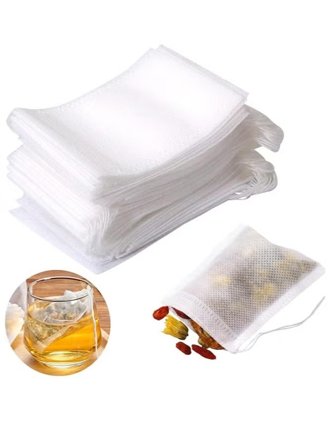 Disposable Tea Bags for Loose, 300pcs Leaf Tea Drawstring Empty Tea Bags Bulk Tea Filter Bags Tea Sachets Infuser Strainers for Loose Tea Coffee Spice Herbs  - Image 1