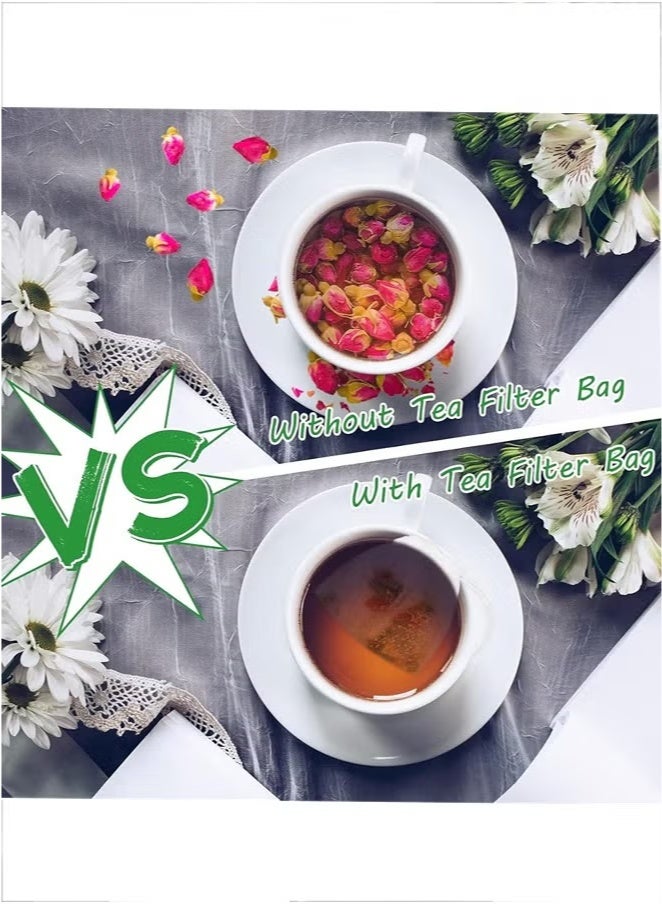 Disposable Tea Bags for Loose, 300pcs Leaf Tea Drawstring Empty Tea Bags Bulk Tea Filter Bags Tea Sachets Infuser Strainers for Loose Tea Coffee Spice Herbs  - Image 3