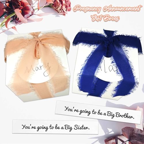 Senfaro 2 Pregnancy Announcement Boxes Pop Balloon with Message Baby Pregnancy Reveal Gift Box Surprise Baby Announcement Ideas for Grandparents Dad Children Friends - Image 5