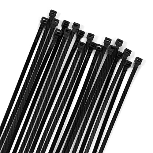 XINGO 100PCS Cable Zip Ties Heavy Duty Premium Nylon Plastic Wire Ties with 50 Pounds Tensile Strength SelfLocking Black Nylon Zip Ties for Indoor and Outdoor 12 inch Black - Image 1