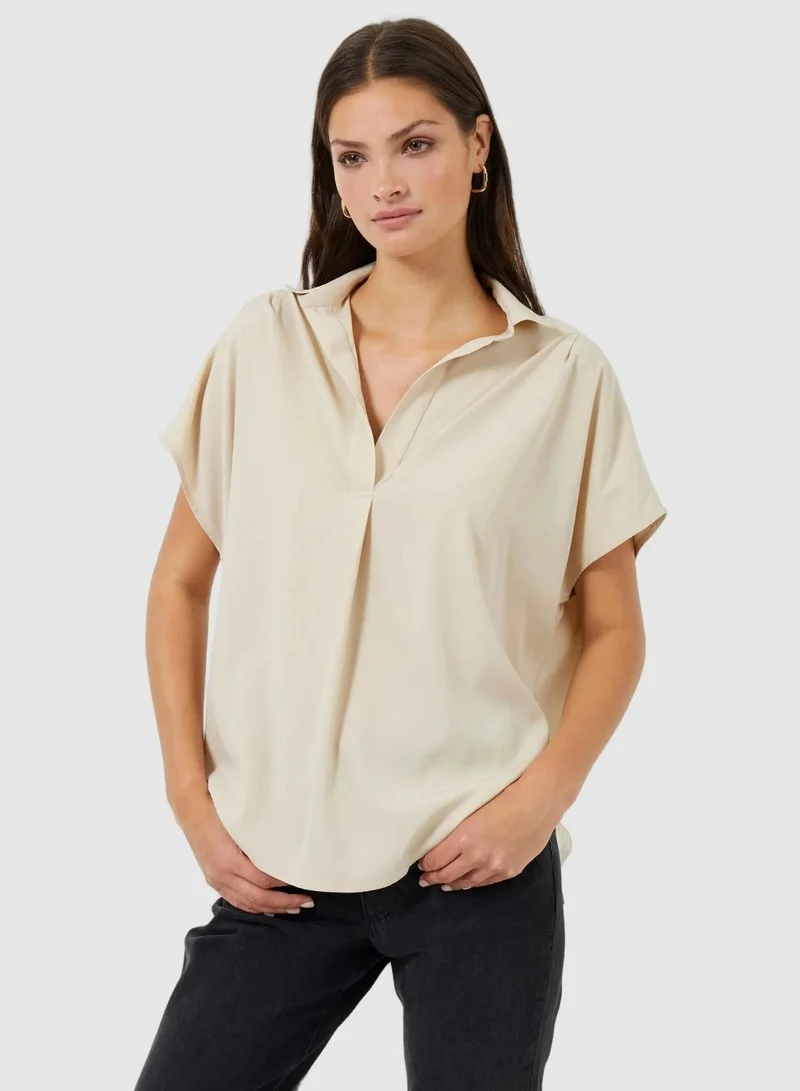 فرنش كونكشن Crepe Light Popover Shirt