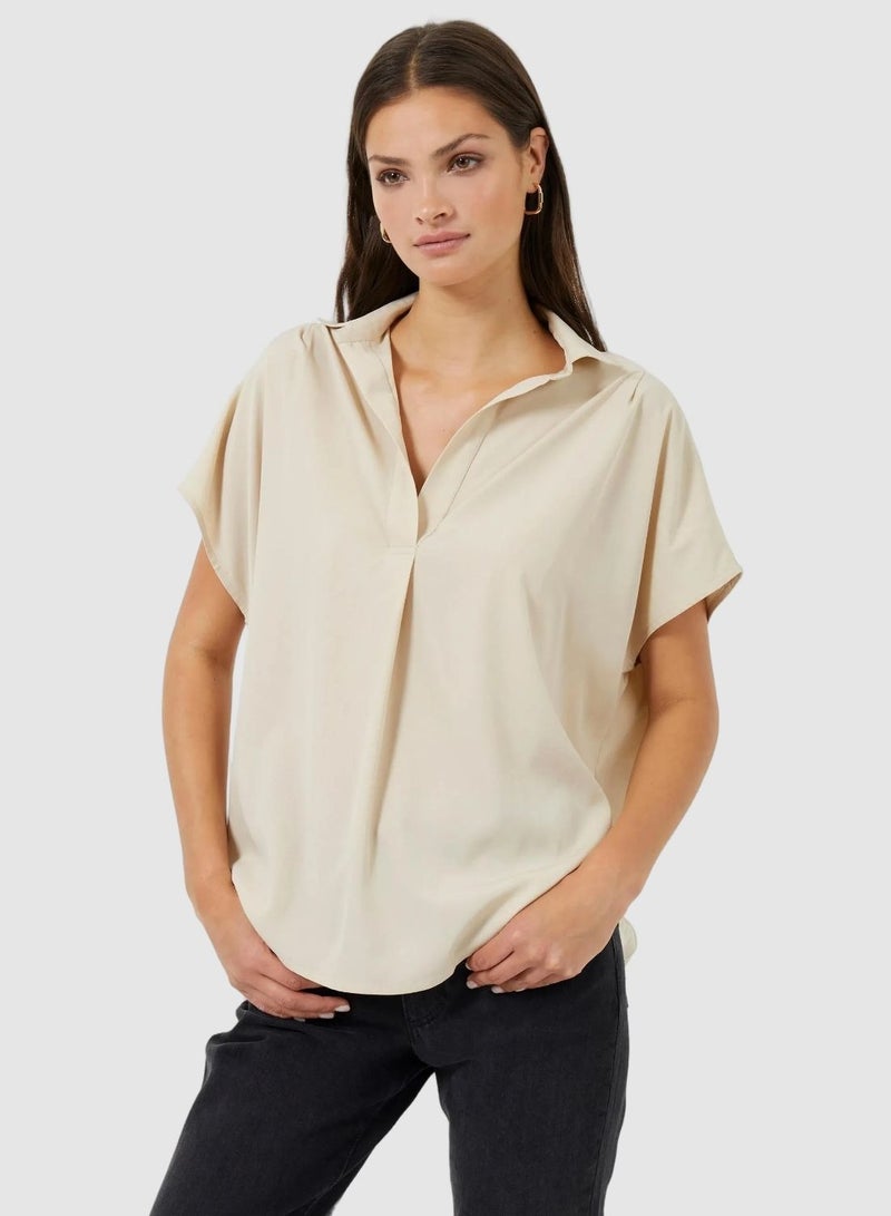 French Connection Crepe Light Popover Shirt - Image 1