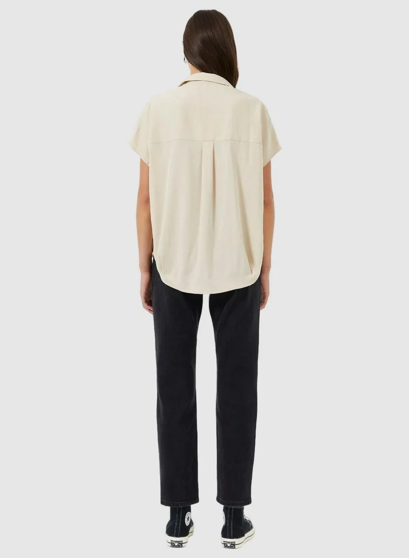 French Connection Wild Wheat Crepe Light Popover Shirt for Women | Best Price UAE