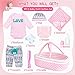TatuDoll 9 Pcs Reborn Baby Girl Dolls Clothes Accessories Outfit with Pink Dot Bassinet for 1722 Inch Reborn Doll Newborn Baby Girl - Image 4