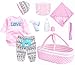 TatuDoll 9 Pcs Reborn Baby Girl Dolls Clothes Accessories Outfit with Pink Dot Bassinet for 1722 Inch Reborn Doll Newborn Baby Girl - Image 2