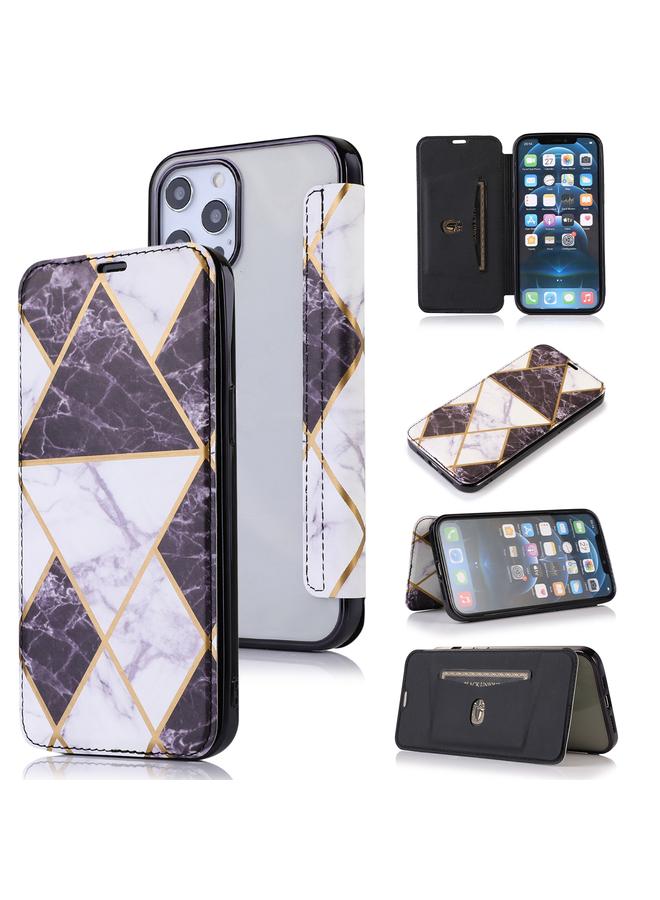 Zaboon Case For iPhone 12 / 12 Pro Bronzing Plating PU + TPU Horizontal Flip Leather Case with Holder & Card Slot - Image 1