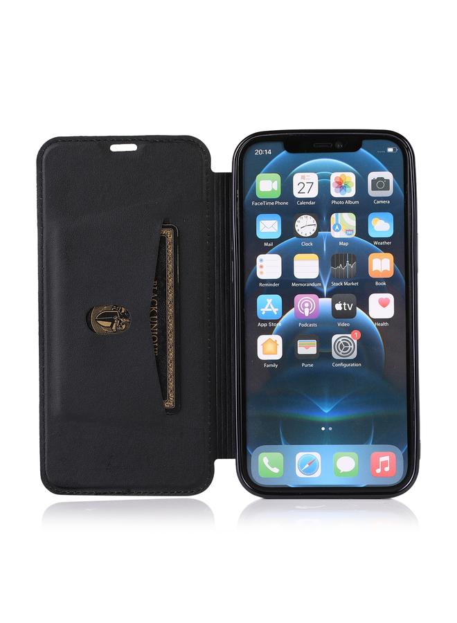 Zaboon Case For iPhone 12 / 12 Pro Bronzing Plating PU + TPU Horizontal Flip Leather Case with Holder & Card Slot - Image 4