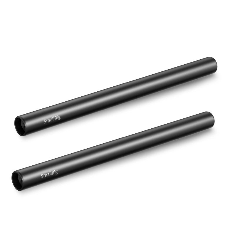 SmallRig 8 Inches (20 cm) Black Aluminum Alloy 15mm Rod with M12 Female Thread, Pack of 2-1051 - Image 1