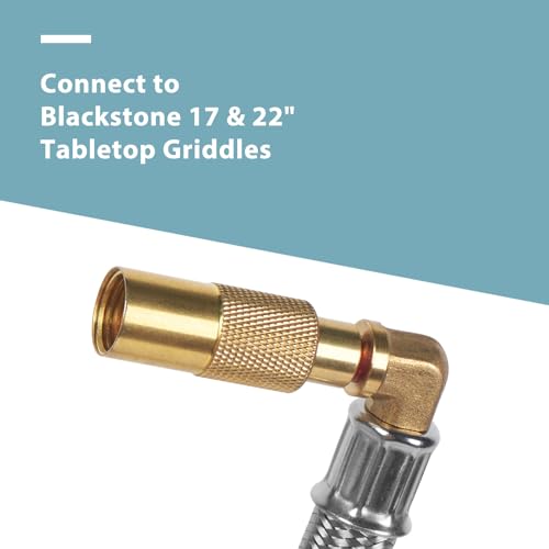 SHINESTAR Propane Adapter Hose with Regulator for Blackstone 17 & 22 Inch Griddle, 5 Feet Sturdy Braided Hose, Connect to Large Propane Tank - Image 2
