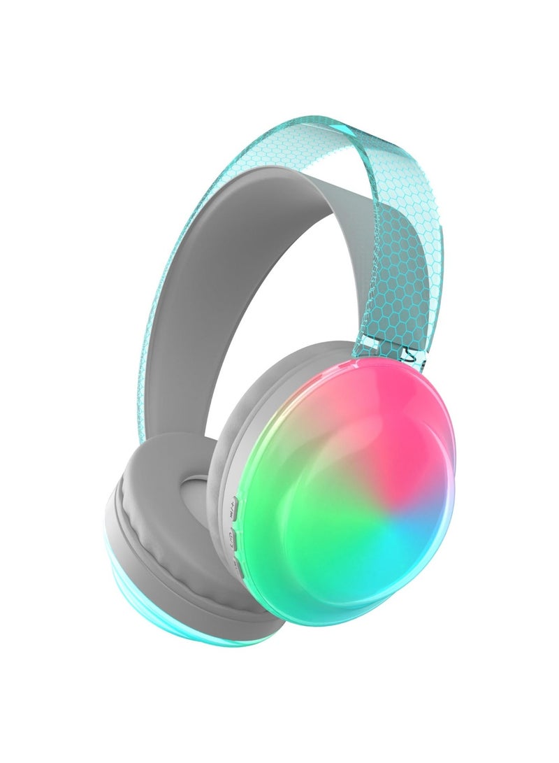 SYOSI Wireless Gaming Headset with RGB Light, Soft Cushions, Bluetooth 5.3, Luminous Headband, Noise Reduction, and HD Microphone for PC, PS4, PS5, Xbox, and More (White) - Image 1
