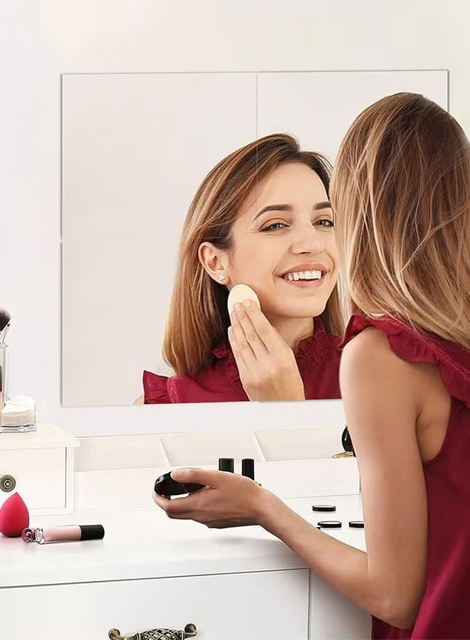 تايمي مرآة حائط كاملة الطول، مرآة حائط كاملة الطول، بلاط مثبت على الحائط، 8 قطع، 30x30 سم، مرايا مكياج طويلة لغرفة النوم، صالة الألعاب الرياضية المنزلية، الباب (زجاج - بدون إطار - 8 قطع) - Image 5