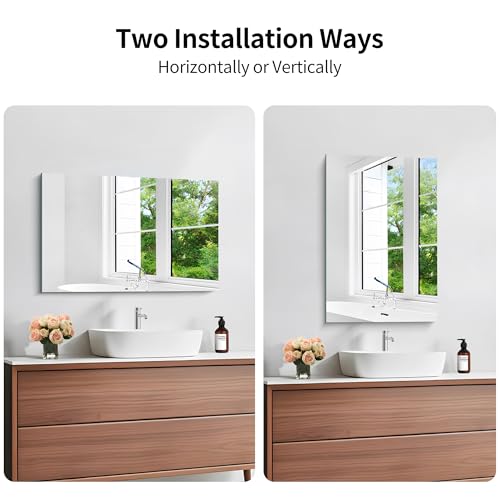 KOCUUY Frameless Mirror, 16"x24" Bathroom Mirror for Over Sink, 16 Inch Unframed Mirrors for Wall Upgraded Shatterproof Design, Modern Decorative for Bedroom, Living Room, Entryway - Image 4