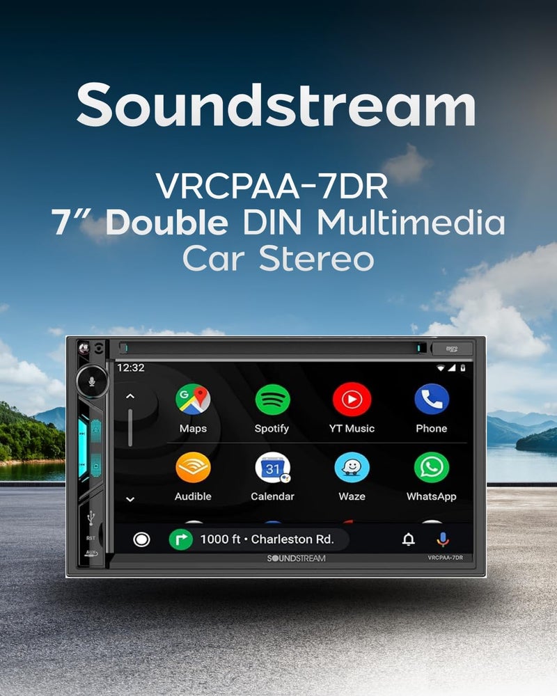 SOUNDSTREAM راديو سيارة ساوندستريم VRCPAA-7DR مزدوج DIN - شاشة تعمل باللمس 7 بوصة مع Apple CarPlay و Android Auto، راديو سيارة بلوتوث، مستقبل راديو AM/FM، USB، SD و مشغل CD/DVD - Image 5