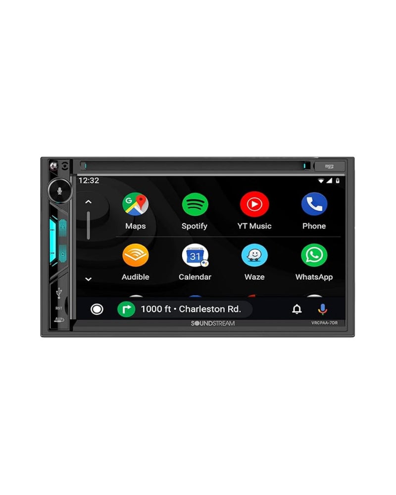 SOUNDSTREAM راديو سيارة ساوندستريم VRCPAA-7DR مزدوج DIN - شاشة تعمل باللمس 7 بوصة مع Apple CarPlay و Android Auto، راديو سيارة بلوتوث، مستقبل راديو AM/FM، USB، SD و مشغل CD/DVD - Image 1