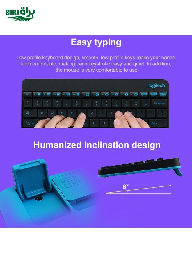 BURAQ Logitech MK245 Nano Wireless Keyboard Mouse Set (White)  - Image 2