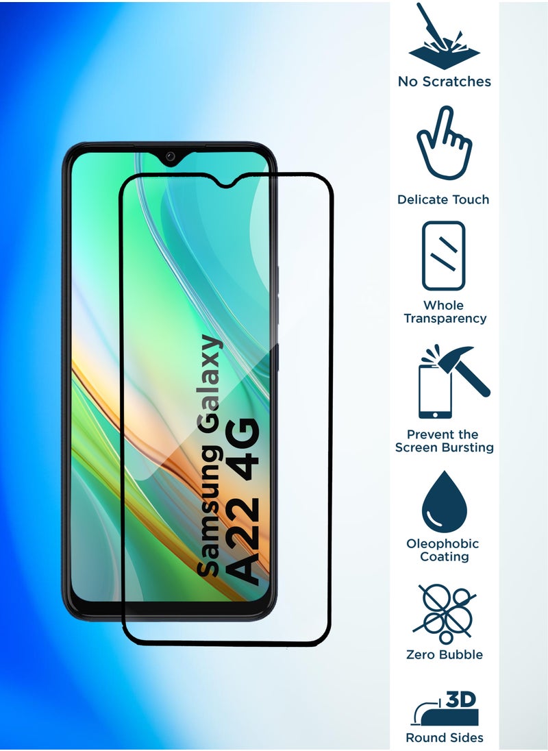 Generic - Generic Glass Screen Protector For Samsung Galaxy A22 4G  Black - Image 1
