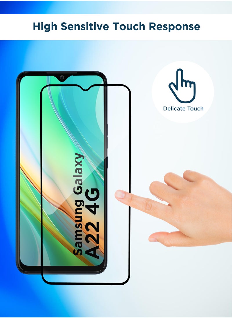 Generic - Generic Glass Screen Protector For Samsung Galaxy A22 4G  Black - Image 1