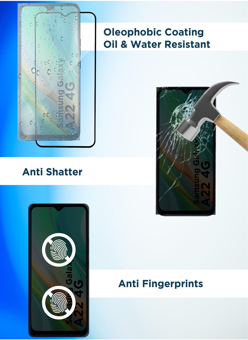 Generic - Generic Glass Screen Protector For Samsung Galaxy A22 4G  Black - Image 1