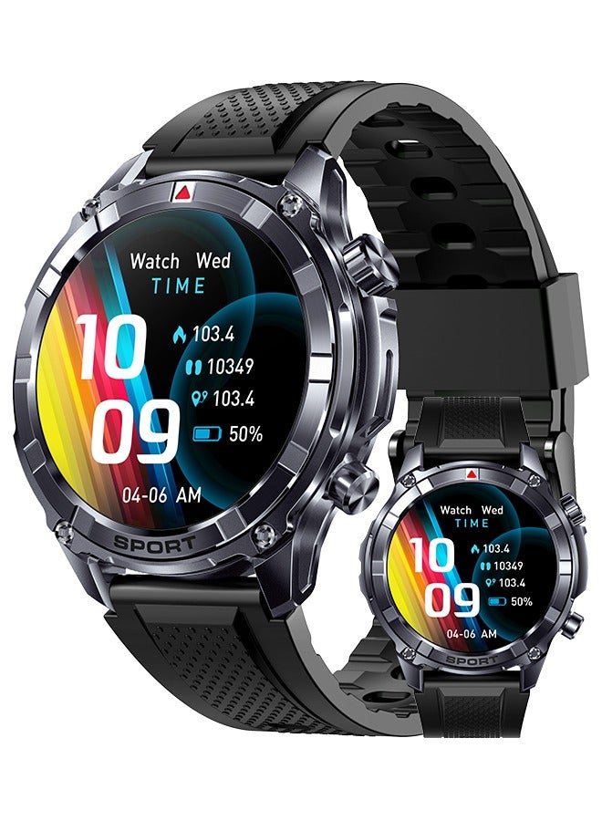 رولستيمي ساعة ذكية يمكن ارتداؤها للرجال ، أوضاع رياضية متعددة ، بلوتوث الرد / إجراء المكالمات ، 1.52 بوصة تفت شاشة تعمل باللمس عالية الوضوح ، مساعد صوت ذكي ، ساعة ذكية رياضية ، آر تي-آي 116 - Image 1