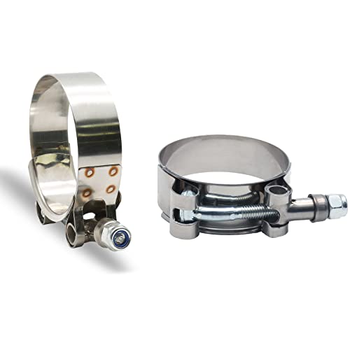 Jersvimc 2Pcs 1 34 Inch TBolt Hose Clamps for Range 5157mm Stainless Steel T Clamp Adjustable Turbo Clamps Intercooler Hose Clamp for 175 ID - Image 1