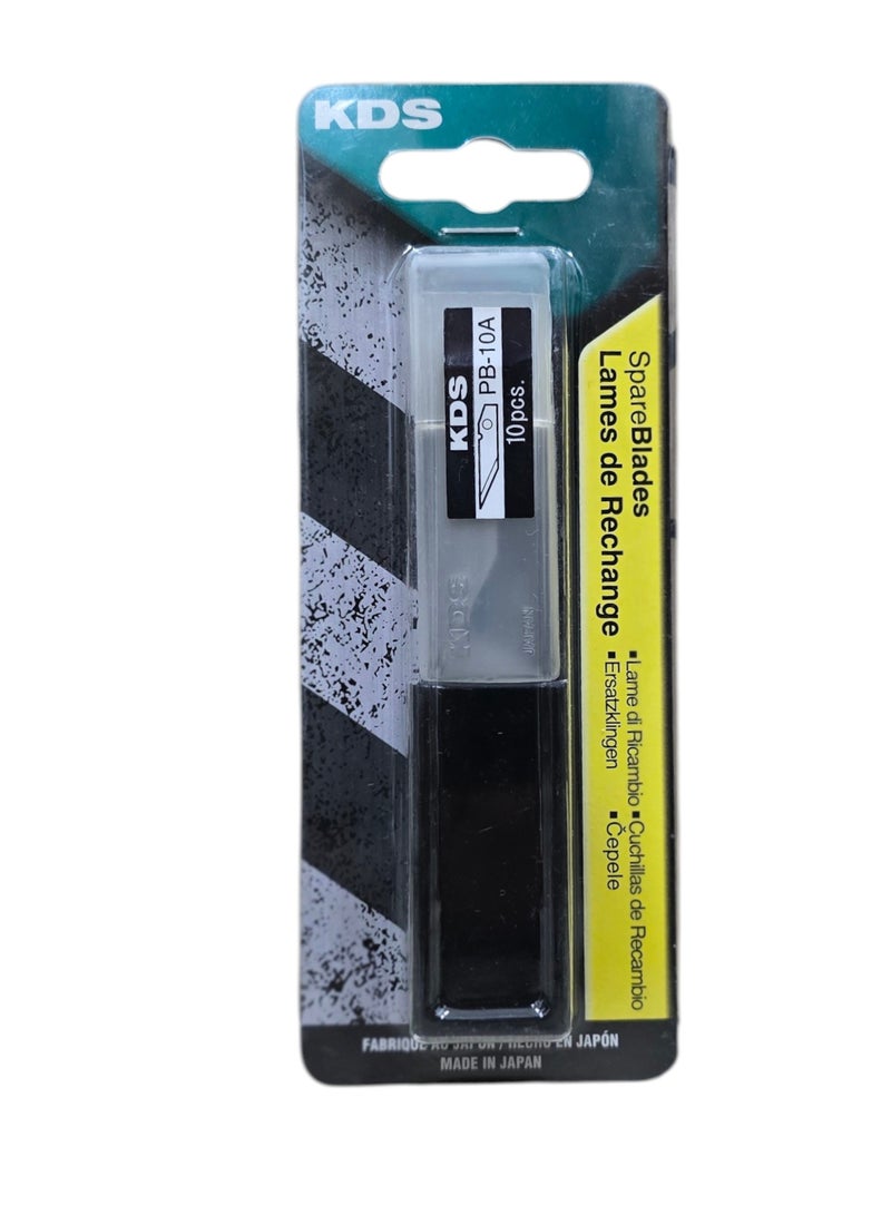 KDS Japan PB-10A Spare Straight Blades 9mm for P-11YE Cutter – 10 Pieces Box - Image 1