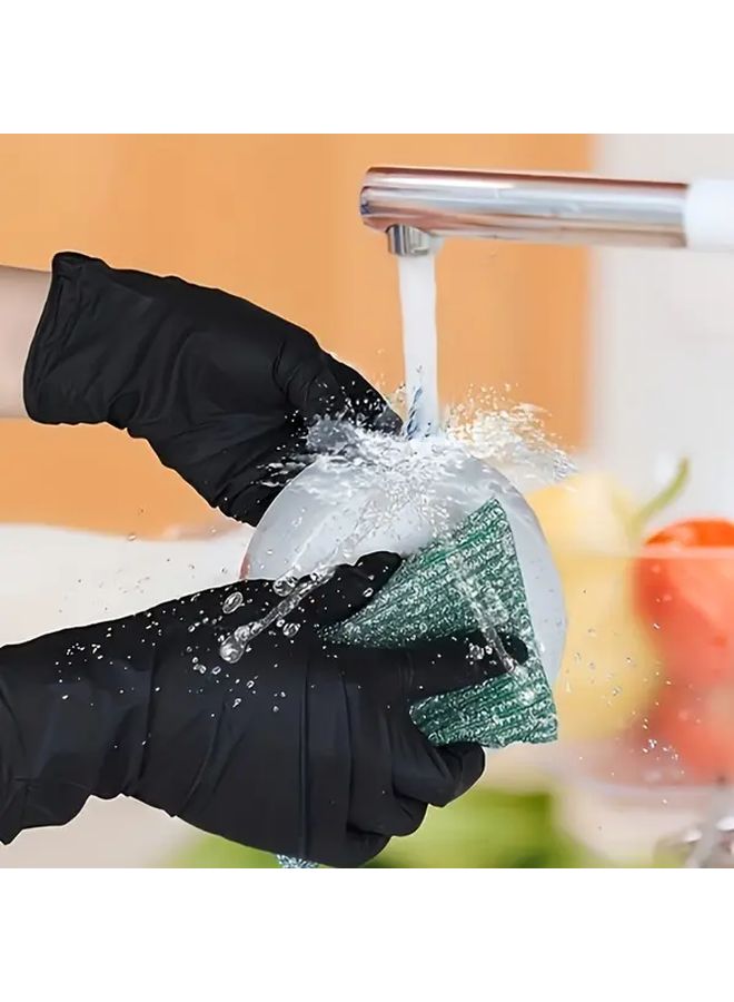 20 Pcs Large Black Disposable Nitrile Gloves Powder Free Latex Free For Household Cleaning - Image 3