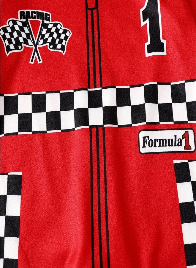 Happidoo Baby Boy 1st Birthday Outfit One Year Old Birthday Clothes Boy Race Car Driver Romper (Red,12-18 Months) - Image 4