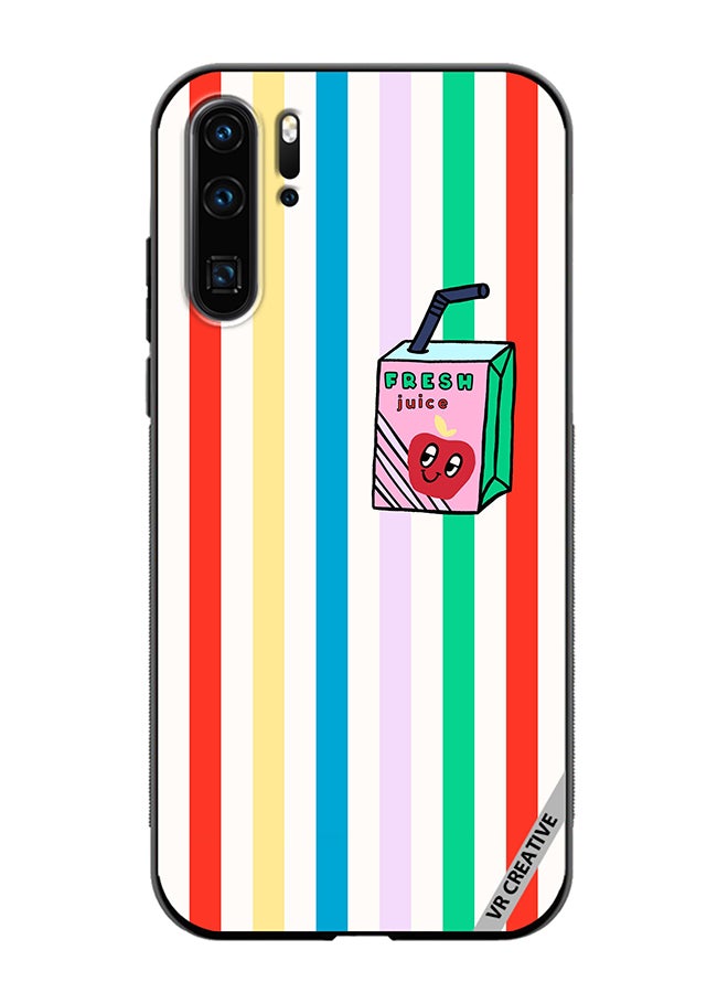VR CREATIVE Protective Case Cover For Huawei P30 Pro Summer Stripe Fresh Juice Apple Fruit Design Multicolour - Image 1