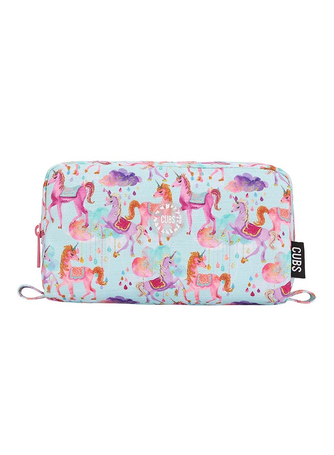 CUBS Unicorn Print Waterproof Glittery pencil case pouch with zip closure - Image 1