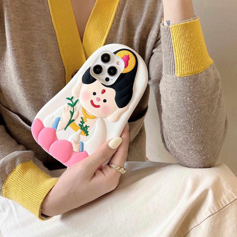 Creative Cartoon Bodhisattva Buddha Iphone15Proax Apple 14 Mobile Phone Card Suitable For Stereo Silicone 13 Soft Shell - Image 5