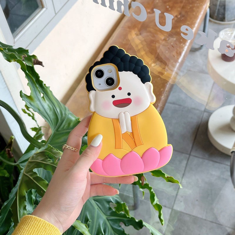 Creative Cartoon Bodhisattva Buddha Iphone15Proax Apple 14 Mobile Phone Card Suitable For Stereo Silicone 13 Soft Shell - Image 4