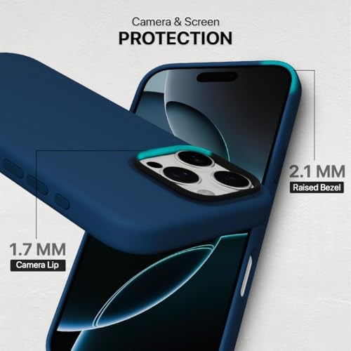 CASEGEAR Silicone Snap Fit Back Cover Case Compatible with iPhone 16 Pro | 8 Feet Drop Protection | Compatible with MagSafe | 360° Protection | Shockproof & Scratch Resistant | Blue - Image 3