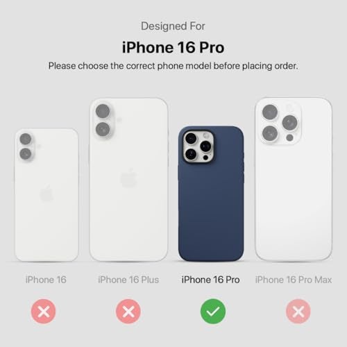 CASEGEAR Silicone Snap Fit Back Cover Case Compatible with iPhone 16 Pro | 8 Feet Drop Protection | Compatible with MagSafe | 360° Protection | Shockproof & Scratch Resistant | Blue - Image 2