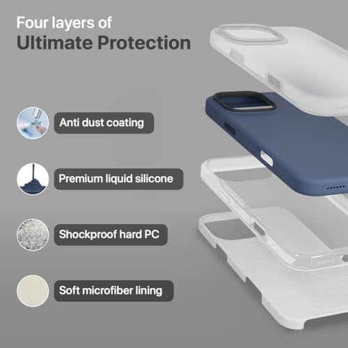 CASEGEAR Silicone Snap Fit Back Cover Case Compatible with iPhone 16 Pro | 8 Feet Drop Protection | Compatible with MagSafe | 360° Protection | Shockproof & Scratch Resistant | Blue - Image 5