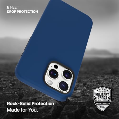 CASEGEAR Silicone Snap Fit Back Cover Case Compatible with iPhone 16 Pro | 8 Feet Drop Protection | Compatible with MagSafe | 360° Protection | Shockproof & Scratch Resistant | Blue - Image 4