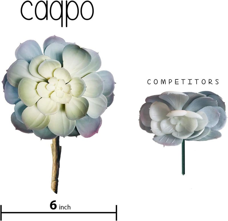 caqpo نباتات عصارية صناعية - 30 قطعة - نباتات عصارية صناعية فاخرة بدون أصص - نباتات عصارية ذات نسيج واقعي - نباتات عصارية مزيفة للأعمال اليدوية - مجموعة كبيرة من نباتات الصبار المقلدة - Image 2