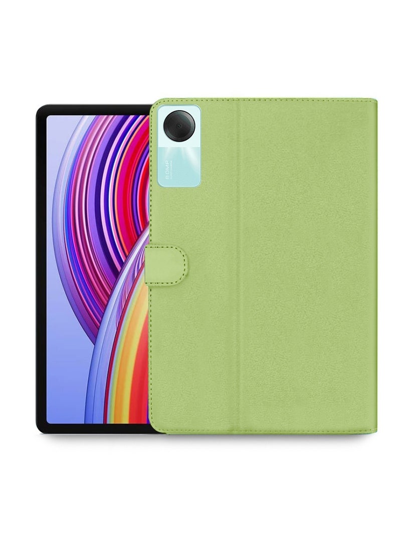 OMAKER Premium Quality Leather Smart Flip Case Full Protective Cover With Magnetic Stand For Xiaomi Redmi Pad SE 11 Inch 2023 – Green - Image 1